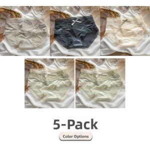 miiow | Lace Briefs Womens Summer Thin New Satin American Style Ice Silk Shorts Breathable Underwear Comfortable Mid Waist Design