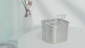 YS【COD】Smart Water Dispenser For Dog 304 Stainless Steel Cat Water Fountain Outdoor Garden Dog Water Drinker Dispenser Automatic Water Fountain For Cat Filters Feeder Motion Sensor 2.2L Water Level Window