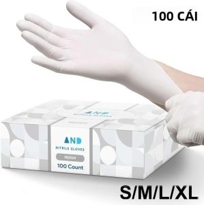 10-100 Chiếc Găng Tay Dùng Một Lần Nitrile Màu Trắng Không Chứa Bột Cao Su Dùng Cho An Toàn Thực Phẩm Nấu Ăn Vệ Sinh Độ Bền Cao Găng Tay Làm Việc Gia Đình