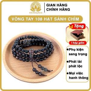 Vòng tay trầm hương chuỗi 108 hạt sánh chìm đeo tay nam nữ Trầm Hương Hà Xá