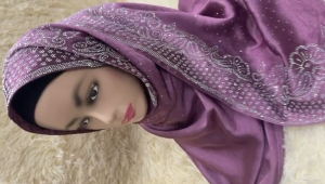 Chiffon Shawl for Women with Elegant Stone Work | Lightweight Party & Festive Wear Dupatta | Modest Fashion for Eid Weddings