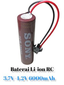 Termurah!.. Baterai mobil remot RC 6000mAh 18650 3.7V soket hitam kualitas awet tahan lama