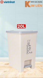 Thùng rác vuông HOKORI nhựa VIỆT NHẬT cao cấp - 10L 15L 20L - Nhà bếp vệ sinh văn phòng 8061/2/3