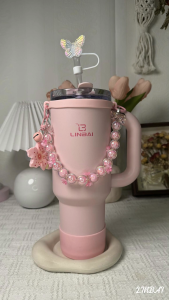 LINBAI Flask 40oz Tumbler with Straw Insulated Vacuum Water Bottle Leakproof Stainless Steel Theromos Double Wall Cup