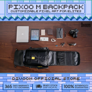 [𝐑𝐄𝐀𝐃𝐘 𝐒𝐓𝐎𝐂𝐊] Divoom Pixoo M Backpack Customisable Pixel Art Multi Compartments Design
