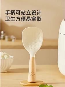 COOKER KING | Food-grade Non-stick Wooden Handle Rice Spoon for Rice Cooker