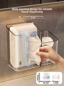 Kaman | Hộp Đựng Khăn Treo Tường 2-trong-1 Có Khoảng Lưu Trữ