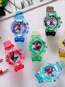 Childrens Luminous Cartoon Watch with Colorful Lights for Kids and Students