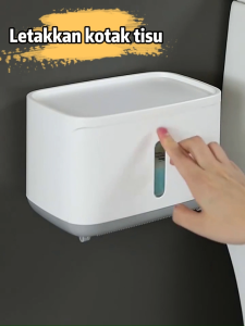 Kotak tisu kamar mandi kotak kertas toilet bebas lubang kotak kertas rak tisu yang dipasang di dinding kotak gulungan kertas toilet tahan air