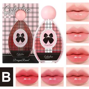 Bộ Son Bóng Gương 6 Màu Chất Lì Dạng Thạch Dưỡng Ẩm Không Dính Chống Nước Lâu Trôi