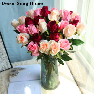 【Free Shipping】48cm Artificial Flowers Silk Flower Heads Rose Flower Valentines Day Gifts Flowers Wedding Decoration Home Living Room Decor