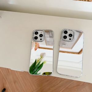 เคสกระจกมูลความรู้ มุมป้องกันเวลา สำหรับ iPhone 11 15 14 13 12 Pro Max XR XS MAX 6 7 8 Plus รวมเป็นกระจกแต่งหน้า ประกันประสิทธิภาพ รวมเครื่องมือที่สุด