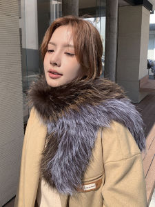 Limited Edition Luxury Fox Fur Scarf Ultra Long Woven Mohair Collar Autumn Winter Warm Extended Real Fur Neck Warmer for Women