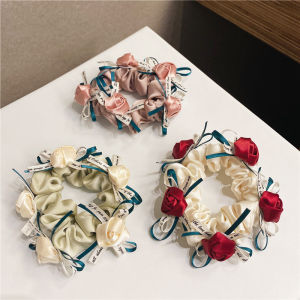 Dây Buộc Tóc Hoa Hồng Thủ Công Phong Cách Hàn Quốc Cho Nữ Dây Buộc Tóc Đuôi Ngựa Cao Cấp Mùa Hè 2023 Phụ Kiện Tóc Mới