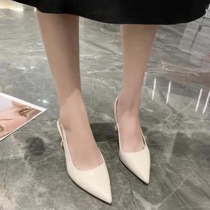 Giày Sandal Cao Gót Mũi Nhọn Thời Trang Mùa Hè Nữ Chất Liệu PU Thoáng Khí Thoải Mái Thanh Lịch Thích Hợp Cho Các Buổi Tiệc