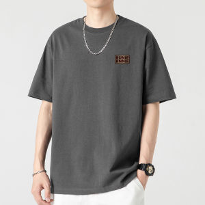 JIANMUJI | Cotton Short Sleeve Round Neck T-shirt