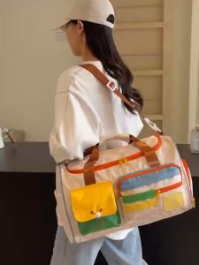SURFGEAR #G2203 Fashion Retro Contrasting Color Travel Bag Style Duffel Weekender Bag
