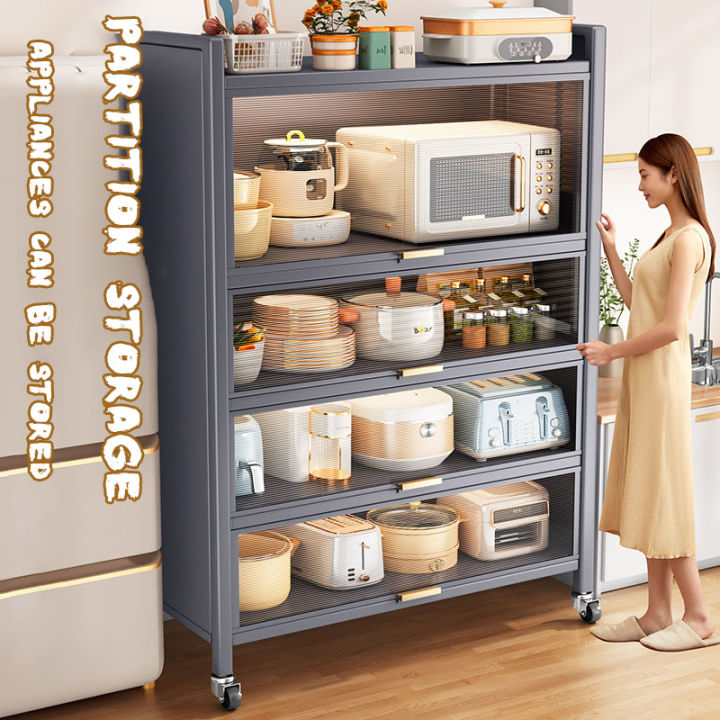 Kitchen dust cabinet 3/4/5 Layers Kitchen Rack Rustproof Storage ...