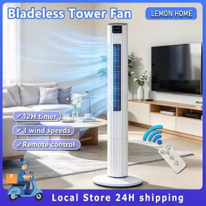 Freestanding Tower Fan 3 Speed With Remote Control 12H Timer Tower Fan Household Silent Fan Bladeless Air Conditioning Fan Vertical Bladeless Silent Fan