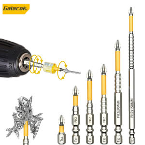 Galacok Non-slip PH2 Magnetic Batch Head Cross Screwdriver Hardness Drill Bit Screw Driver Hand Tools 25/50/65/70/90/150mm