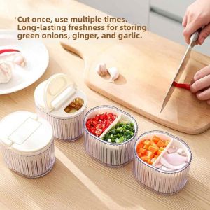 MEISITEKEKE | Fresh-keeping Partitioned Water-draining Storage Box