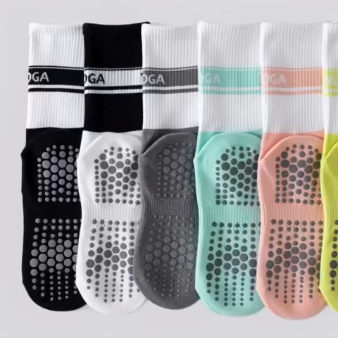 Pilates Socks Professional Non‑Slip Mid‑Calf Yoga Socks Anti‑Slip Sports Floor Socks