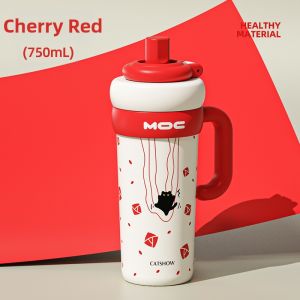 Thermos Cup Insulated Straw Portable High Capacity Stylish