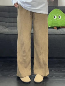 กางเกงวอร์มทรงหลวมๆ สีกรมท่า ทรงหลวมๆ สำหรับผู้ชาย กางเกงขายาวทรงตรง ทรงลำลอง สปอร์ต เอวกลาง ทรงหลวมๆ สำหรับฤดูใบไม้ร่วง