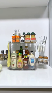 Acrylic 360 Rotating Organizer Cosmetics Storage Rack Acrylic Make Up Organizer Adjustable Cosmetic Organizer Bathroom Storage Rack Organizer for Vanity Bathroom Countertop