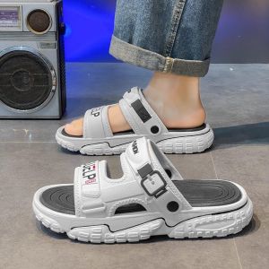 Mens Summer Slippers Driving Beach Sports Thick Bottom Anti-Slip Odor Control Youth Casual Sandals Easy to Wear And Comfortable