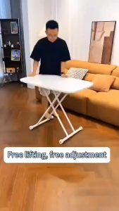 Adjustable Height Folding Table | Personal Portable Desk for Dining Coffee & Outdoor | 30x20in 15-28in Height