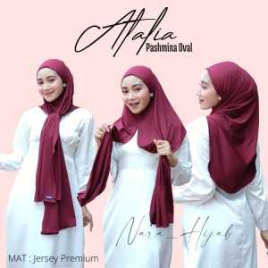 pasmina instan Jersey oval jahit dagu pasmina Jeje curve Jersey premium pasmina oval