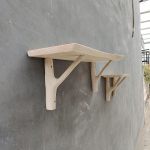 Nordic Style Solid Wood Shelf Wall Mounted Bookcase Bedroom TV Box Organizer Storage Rack One-Row Partition Living Room Decor