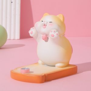 ตู้ปลากระต่ายน่ารักสำหรับโต๊ะทำงาน สไตล์การ์ตูน พื้นผิวไม่เท่ากัน วัสดุโพลีเอสเตอร์ พื้นผิวเคลือบด้วยมือครึ่งหนึ่ง