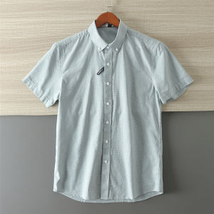 Washed Processed Oxford Cloth Mens Summer Shirt Casual Versatile Short Sleeve Business Gentleman Standard Fit Daily Wear