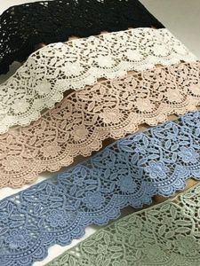 Wide 6CM Water Soluble Embroidered Lace Trim Fabric Extension for Skirt Hem Clothes Shortening Decoration Collar Ornament