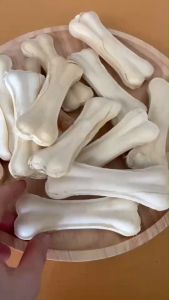 กระดูกขัดฟันสุนัข แบบอัด ขาว4 นิ้ว 60ชิ้น เกรดA ขนมขัดฟัน สำหรับสุนัข