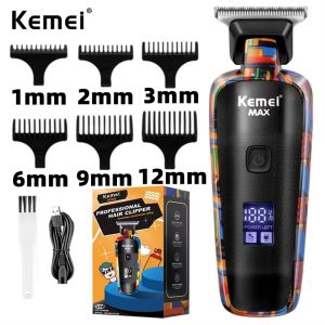 Kemei KM-MAX5090 Electric Hair Clipper Multifunctional Home Hair Trimmer Printing Graffiti Razor USB Mens Electric Shaver