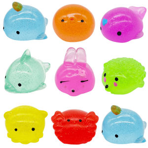 Big Spongy Glitter Mochi Squishy Fidget Sensory Toys Kawaii Animal Stress Ball Powder Fun Soft Antistress Squeeze Children Toys