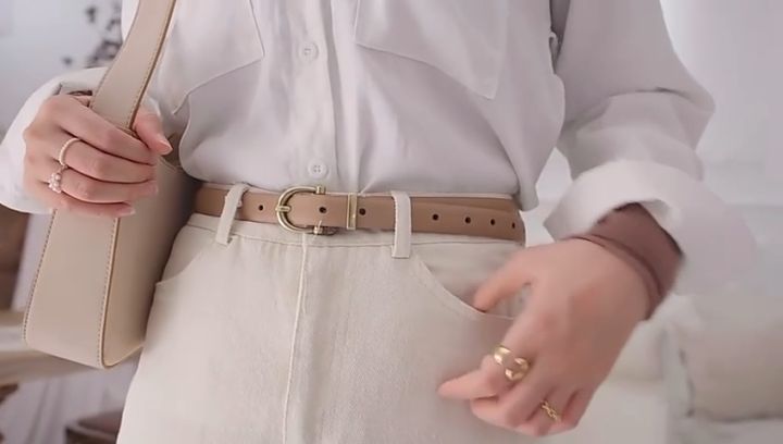 AXNAT Ikat Pinggang Wanita Casual Bahan Pu Leather Kulit Belt