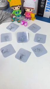 KAMJE Gantungan Hook Transparan Cantolan Hanger Tempel Tembok Kuat Dinding Baju Serbaguna