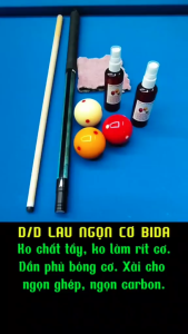 Nước lau ngọn cơ bida. Làm sạch mịn mượt ngọn cơ: ghép mộc carbon. Phụ kiện bida