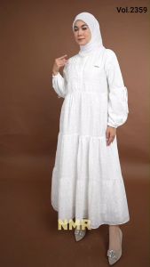 NMR Midi Dress Katun Bordir Vol 2359-1