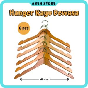 Hanger kayu dewasa satuan/hanger kayu 1 lusin murah/hanger baju dewasa/gantungan baju dewasa