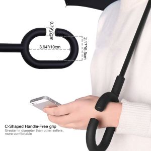 C Type Umbrella Folding Double Layer Inverted Reverse With C Handle/Hook (Payung Dua Lapisan Beserta Pemegang/Cangkuk C)