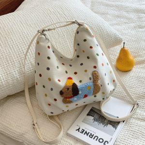 New Women Dots Dog Print Cloud Style Tote Bag