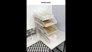 3 Layer 4 Tier A4 Document Paper Desktop Storage with Pull Out Tray Letter Trays Office Organizer Pullout Multi Tiers