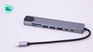 Bộ Hub Chuyển Đổi Type C 8 trong 1 USB 3.0 Xuất Màn Hình HDMI 4K Cổng LAN 3.5mm Đọc Thẻ Nhớ laptop điện thoại android