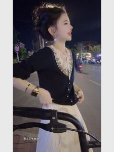 2025 Autumn Fashion Knitted Cardigan And Skirt Set Elegant Ladylike Style Long Sleeve round Neck High Waist Straight Cut Trousers