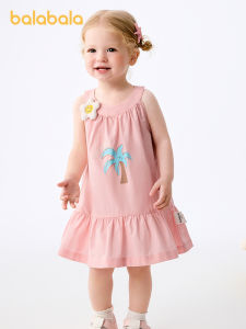 Balabala เดรสเดรสเจ้าหญิงสำหรับเด็กเด็กผู้หญิงใหม่2025แฟชั่นหวานระบายอากาศได้ดี Comfort ฤดูร้อน